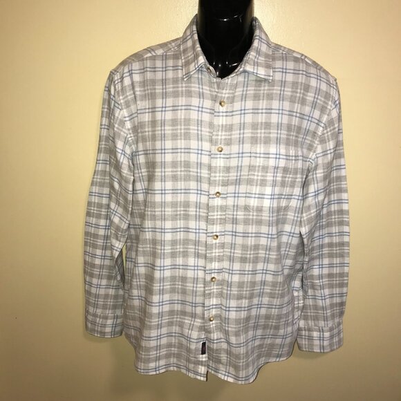 Men's Faherty Stretch Featherweight Flannel Long Sleeve Shirt-Size M (MWF2109) - Picture 4 of 13